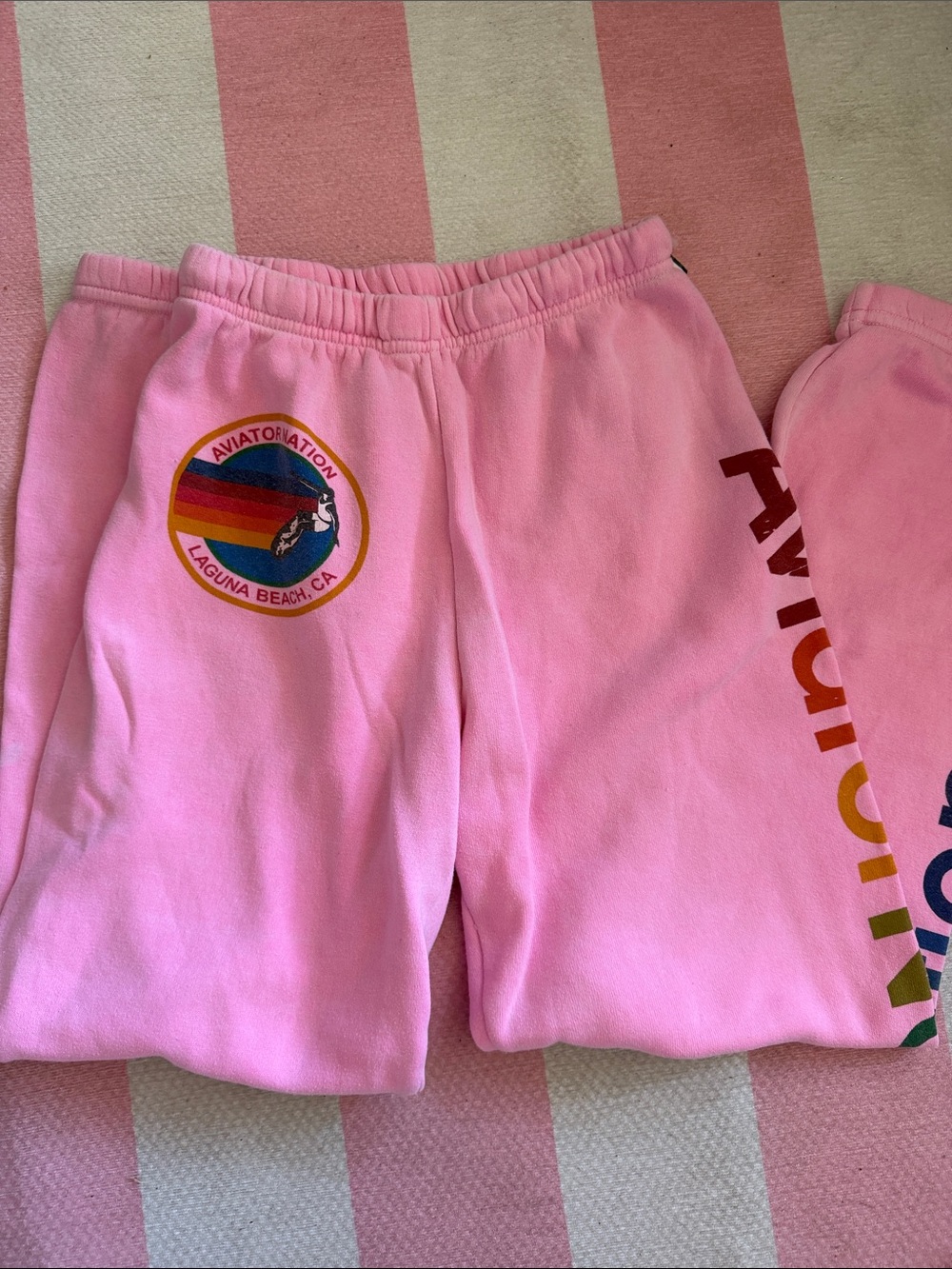 Aviator Nation Pink Laguna Beach Graphic Sweatpants